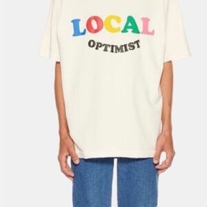 Unisex oversized Madhappy Cream 'Local Optimist' Tee